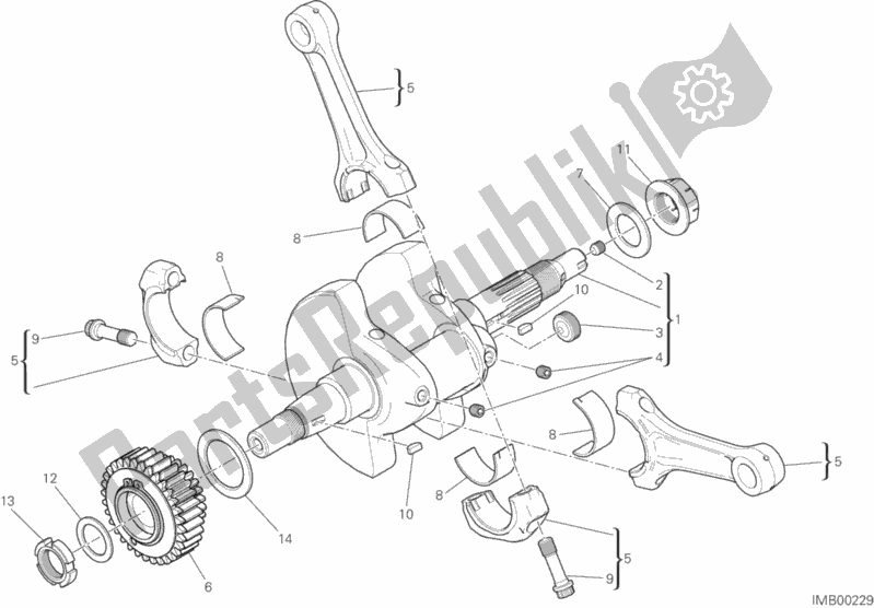 All parts for the Connecting Rods of the Ducati Scrambler Urban Enduro Thailand USA 803 2017